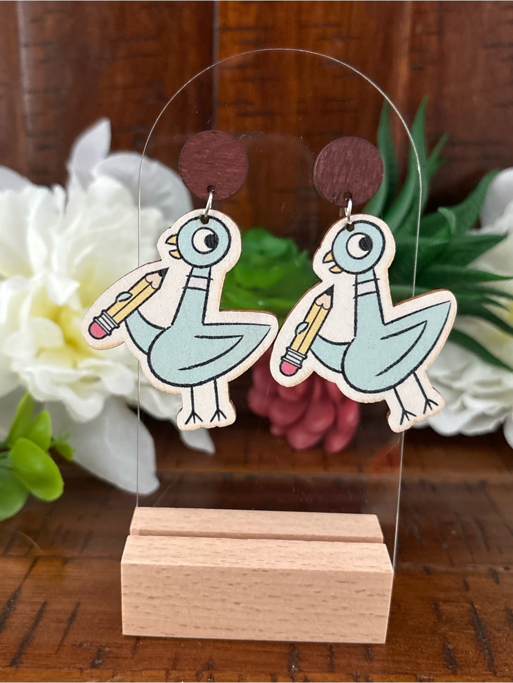 Don't Let the Pigeon Drive the Bus! Book Novelty Earrings